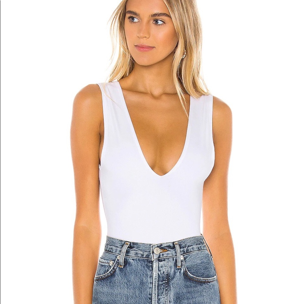 Free People Keep It Sleek White Bodysuit Revolve